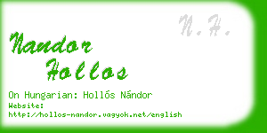 nandor hollos business card