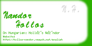 nandor hollos business card